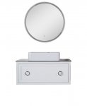 Комплект мебели ASB-Woodline Рома 100С белый/черный