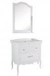 Комплект мебели ASB-Woodline Модерн 85 белый/патина серебро